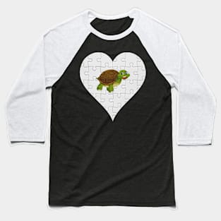 Jigsaw  Turtle Heart Design - Fish Turtle Baseball T-Shirt